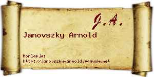 Janovszky Arnold névjegykártya